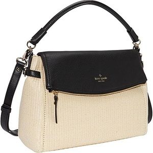 Kate Spade Cobble Hill Straw & Leather Bag